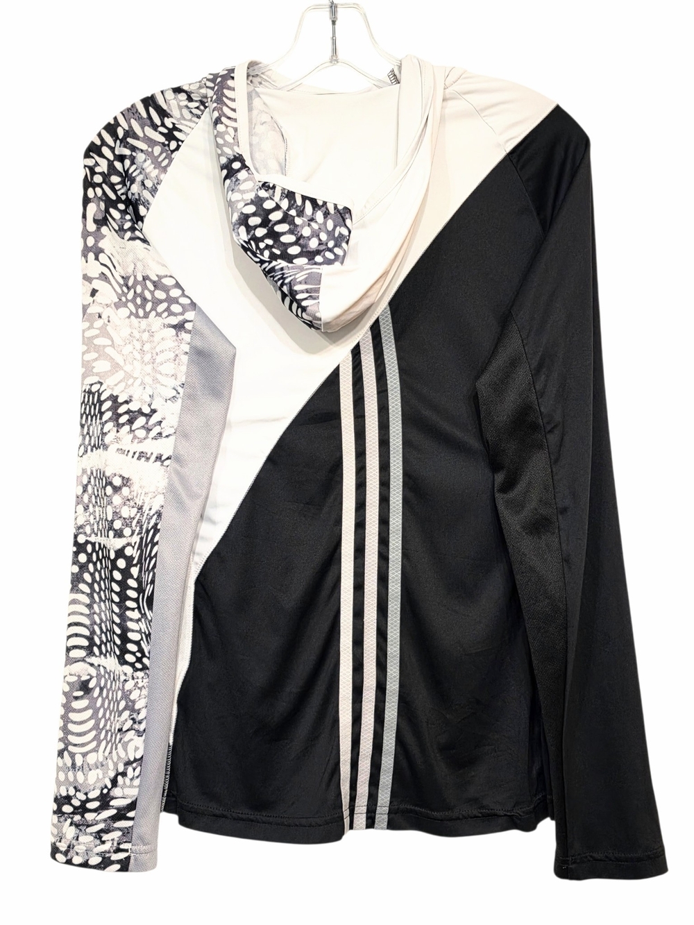 Adidas ClimaLite AKTIV Against Cancer Hooded Running Top Black White Gray L - Picture 11 of 15